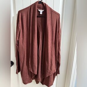 Athleta Rich Brown Open Front Cardigan